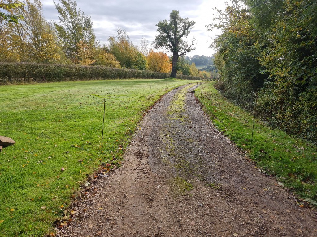 This is a large driveway which is just about to have a tar and chip driveway installed on by NS Driveways Ashtead